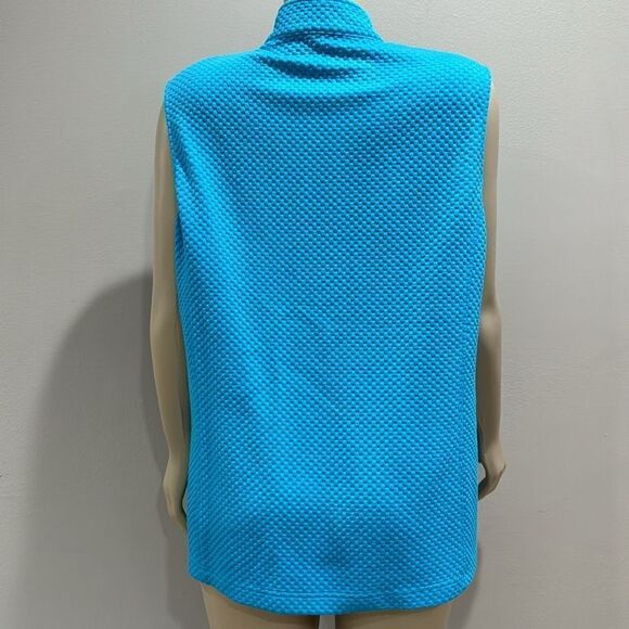 RABE HONEYCOMB EMBOSSED GILET JACKET. BLUE. - Picture 3 of 9